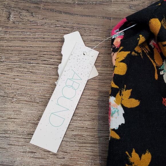 Abound Linen Blend Floral Blazer Jacket Ruffle Whimsigoth Cottagecore Fairy - Picture 9 of 11